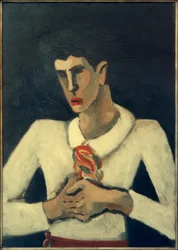 Jeune homme avec foulard coloré