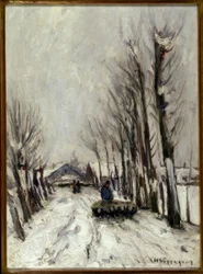 Troupeau de moutons en hiver