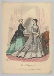 Deux Femmes avec un Miroir, No. 868, de La Elegancia San Sebastian, 19ème siècle