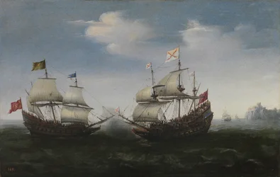 Combat naval contre une côte rocheuse, 1627