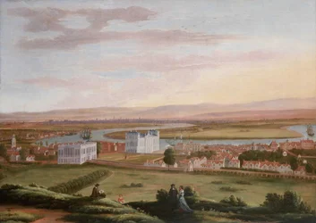 Vue de Greenwich et de la Maison de la Reine depuis le sud-est