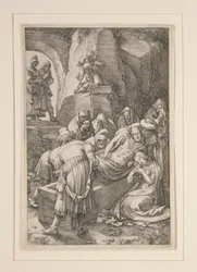 Enterrement du Christ (La Mise au tombeau), de La Passion, #11 dans une série de 12 gravures