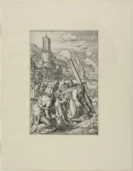 Le Christ portant la croix, planche neuf de la Passion du Christ
