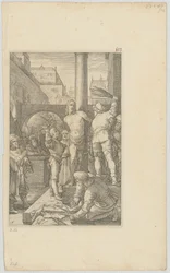 La flagellation du Christ, feuille n° 6 de la série « La Passion »
