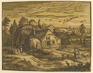 Paysage avec chaumière