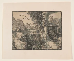 Paysage avec cascade