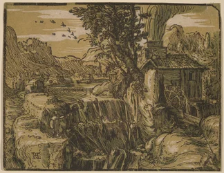 Paysage avec cascade