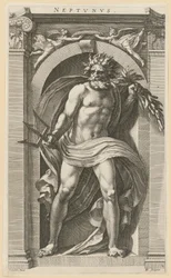 Neptune, feuille n° 2 de la série « Huit divinités antiques »