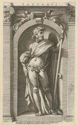 Saturne, feuille 1 de la série «Huit divinités antiques»