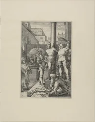 La Flagellation, planche six de La Passion du Christ