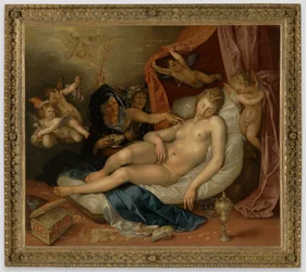Danaé endormie préparée pour Jupiter
