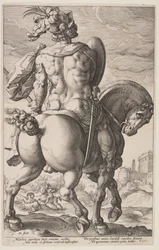 Titus Manlius à cheval, extrait de Les héros romains
