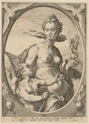Vénus et Cupidon, planche 2 de la série « Bacchus, Vénus et Cérès »