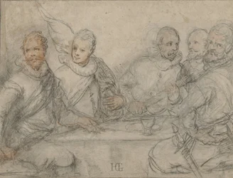Cinq officiers, étude pour un banquet de tireurs