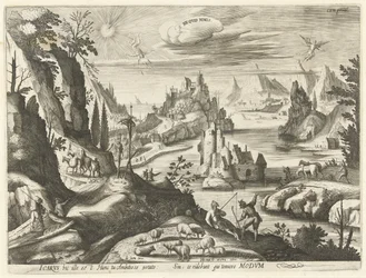 Paysage avec la chute d