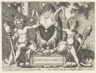 Deux putti avec un bonnet de fou