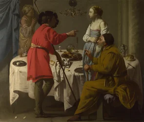 Jacob réprimandant Laban pour lui avoir donné Léa à la place de Rachel, 1627