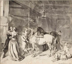 Un cavalier faisant ses adieux à une dame, 1678