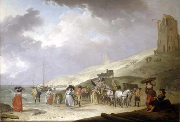 Compagnie élégante sur la plage de Scheveningen, 1787
