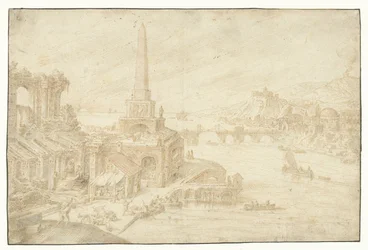 Obélisque à côté de ruines (titre de la série)