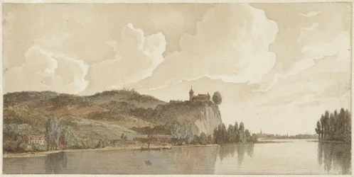 Paysage fluvial avec Chokier sur la Meuse