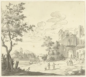 Vue italienne avec ruine