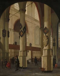 Vue de la Oude Kerk à Delft