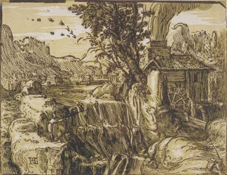 Paysage avec cascade