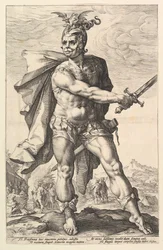 Mucius Scaevola, de la série Les Héros Romains, 1586