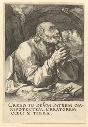 Saint Pierre, de Christ, les Apôtres et Saint Paul avec le Credo, 1589