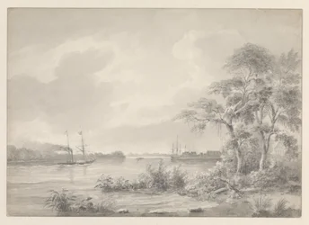 Fort Zeelandia vu en remontant la rivière Suriname