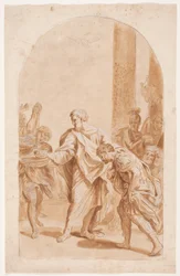 Saint Pierre baptise le centurion Corneille. (Actes des Apôtres 10, 47-48)