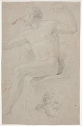 Modèle masculin assis et tête d