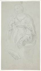 Femme debout. Demi-figure. Étude d