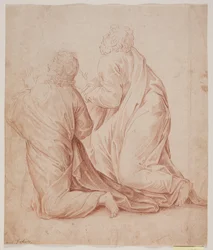 Deux hommes agenouillés