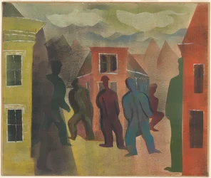 Scène de rue avec figures