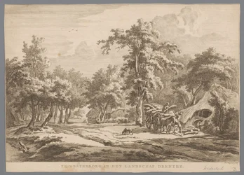 Paysage avec charrette de foin près de Westerbork