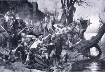 Guerriers de Sviatoslav au massacre sous les murs de Drster (Durostorus), illustration de Repères dans l