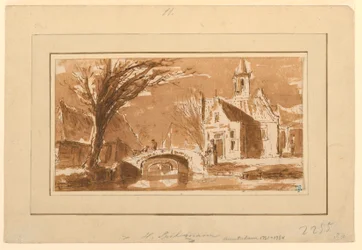 Dessin, ville sur un canal, 1750-70