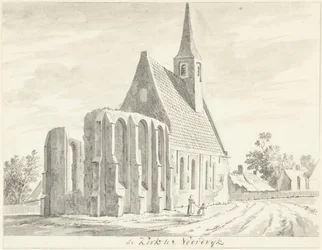 Vue de la petite église blanche à Noordwijkerhout