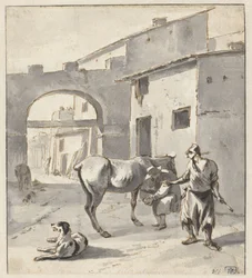 Maréchal-ferrant dans une ville italienne