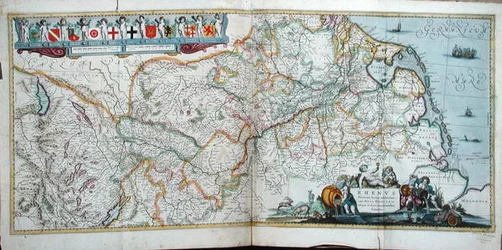 Carte du cours du Rhin, de 