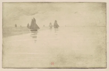 Bateaux dans un brouillard matinal