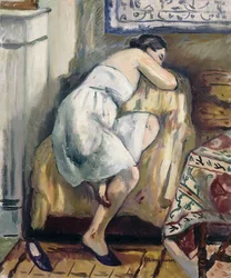 Jeanne Dormant dans un Fauteuil