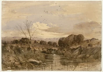 Paysage avec ruisseau