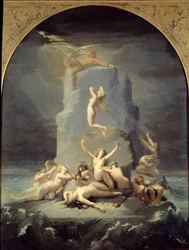 Désolation des océanides au pied du rocher où Prométhée est enchaîné