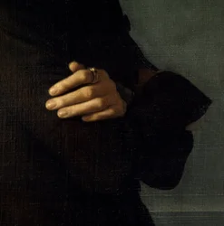 Portrait de Franz Liszt (1811-1886), compositeur et pianiste hongrois (1839). (détail des mains). Peinture de Henri Lehmann (Karl Ernest (Ernst) Rudolf Heinrich Salem dit) (1814-1882). Paris, Musée Carnavalet