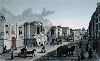 Vue de la fontaine de la rue de Grenelle, Faubourg St. Germain, gravée par Grimberghen, c.1815-20