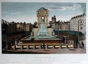 Vue du Marché des Innocents, gravée par Eugene Dubois, c.1815-20