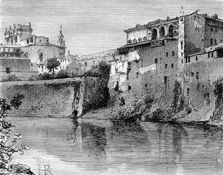 Villa Farnese, province de Viterbe, nord-ouest de Rome, Italie, 19ème siècle